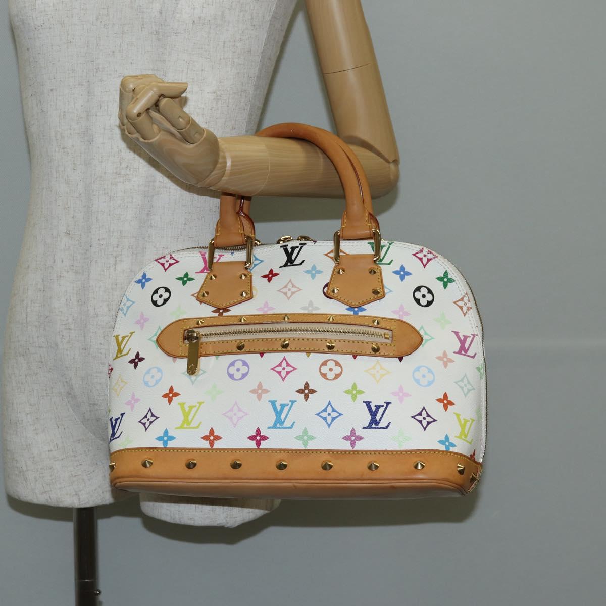 LOUIS VUITTON Monogram Multicolor Alma Hand Bag White M92647 LV Auth yk19104A