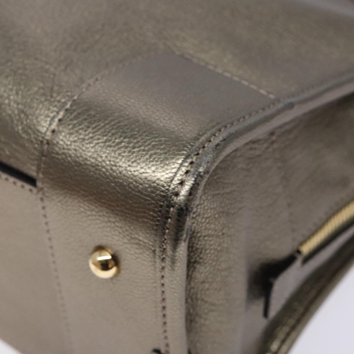 LOEWE Anagram Americana 28 Hand Bag Leather Gold Auth yk19108