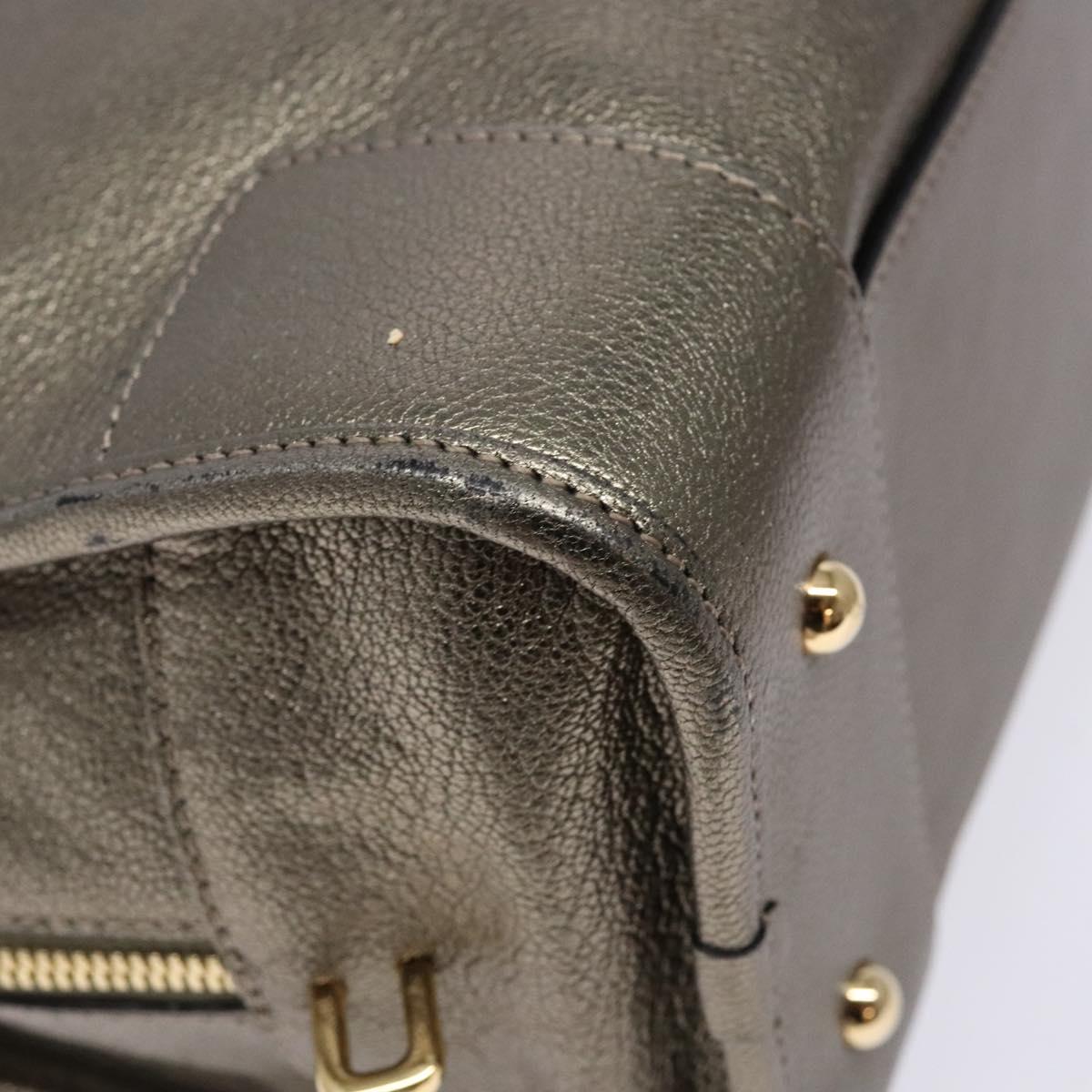 LOEWE Anagram Americana 28 Hand Bag Leather Gold Auth yk19108