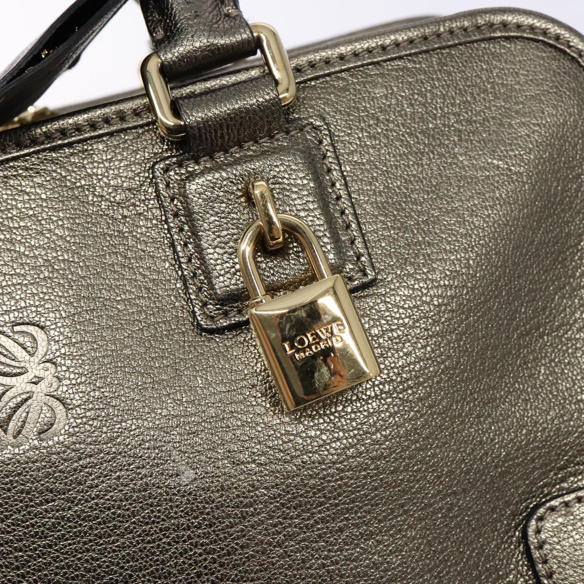 LOEWE Anagram Americana 28 Hand Bag Leather Gold Auth yk19108