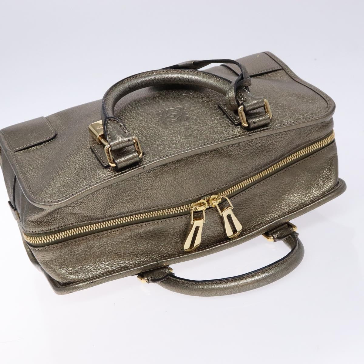 LOEWE Anagram Americana 28 Hand Bag Leather Gold Auth yk19108