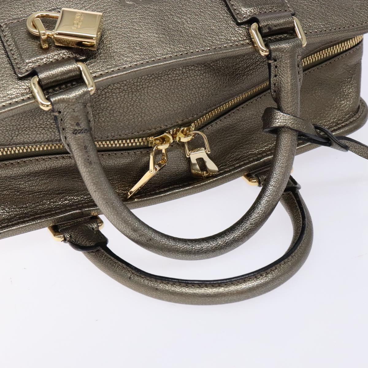 LOEWE Anagram Americana 28 Hand Bag Leather Gold Auth yk19108