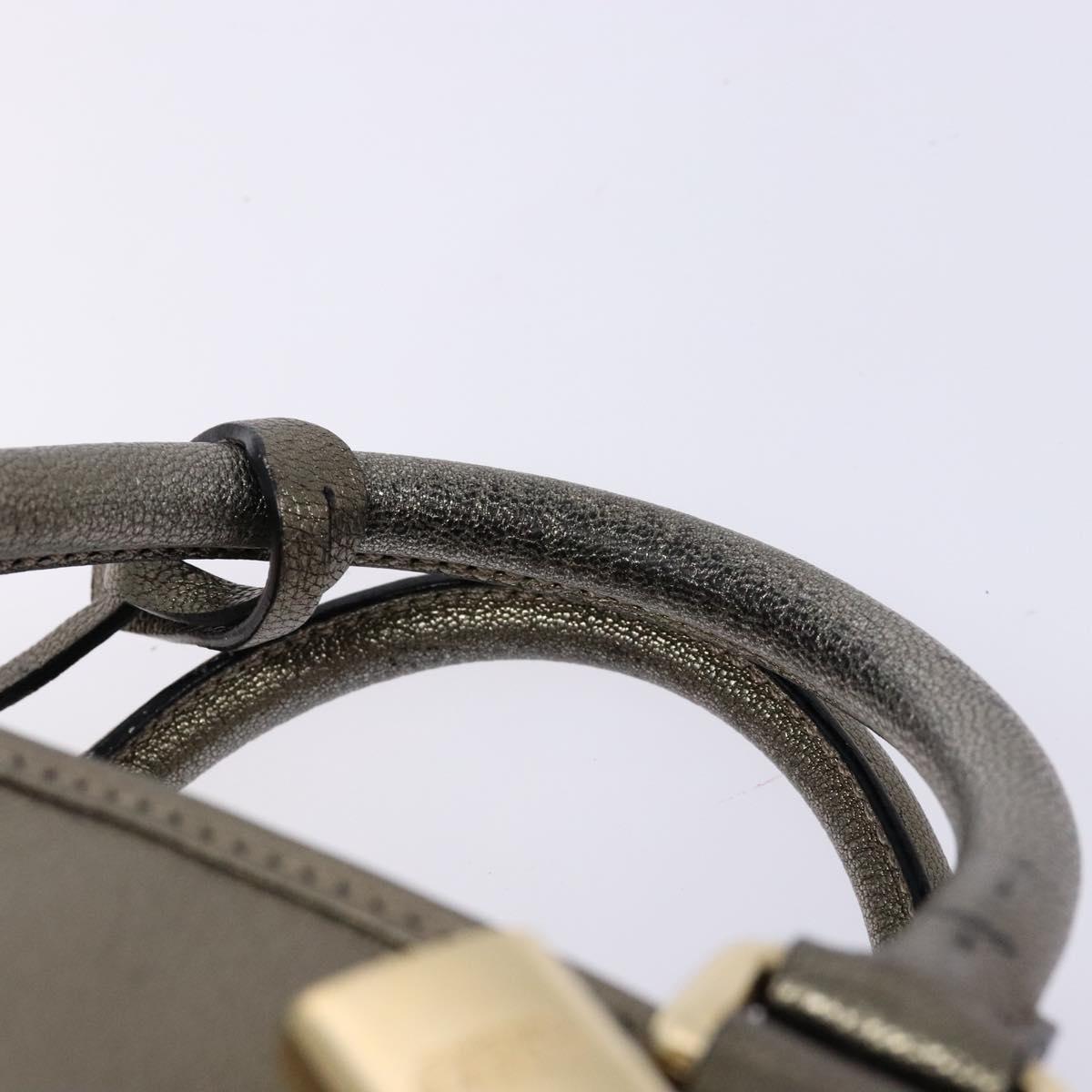 LOEWE Anagram Americana 28 Hand Bag Leather Gold Auth yk19108