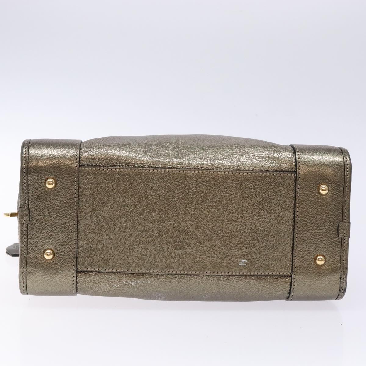 LOEWE Anagram Americana 28 Hand Bag Leather Gold Auth yk19108