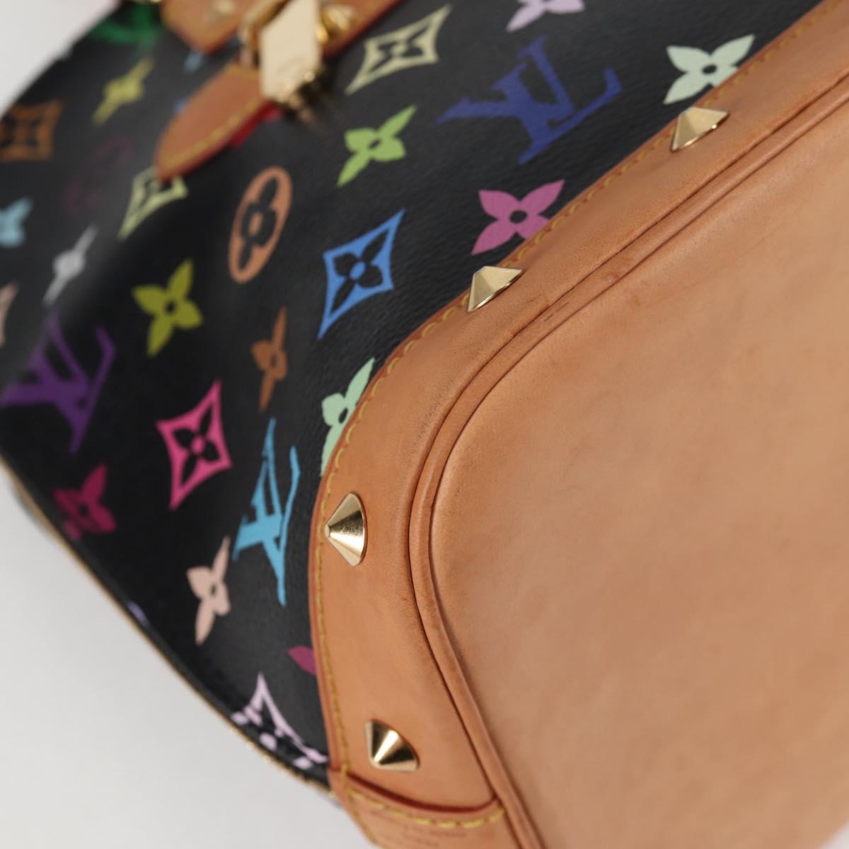 LOUIS VUITTON Monogram Multicolor Alma Hand Bag Black M92646 LV Auth yk19114A