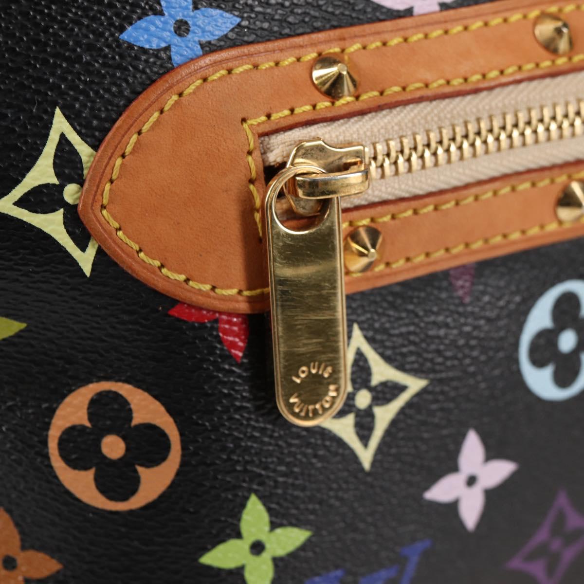 LOUIS VUITTON Monogram Multicolor Alma Hand Bag Black M92646 LV Auth yk19114A