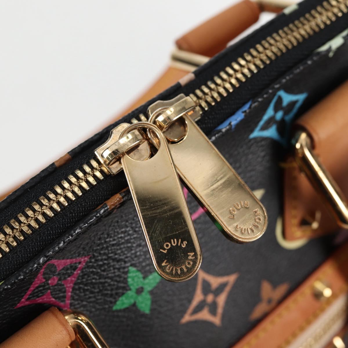 LOUIS VUITTON Monogram Multicolor Alma Hand Bag Black M92646 LV Auth yk19114A