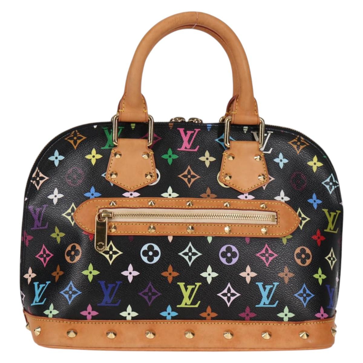 LOUIS VUITTON Monogram Multicolor Alma Hand Bag Black M92646 LV Auth yk19114A