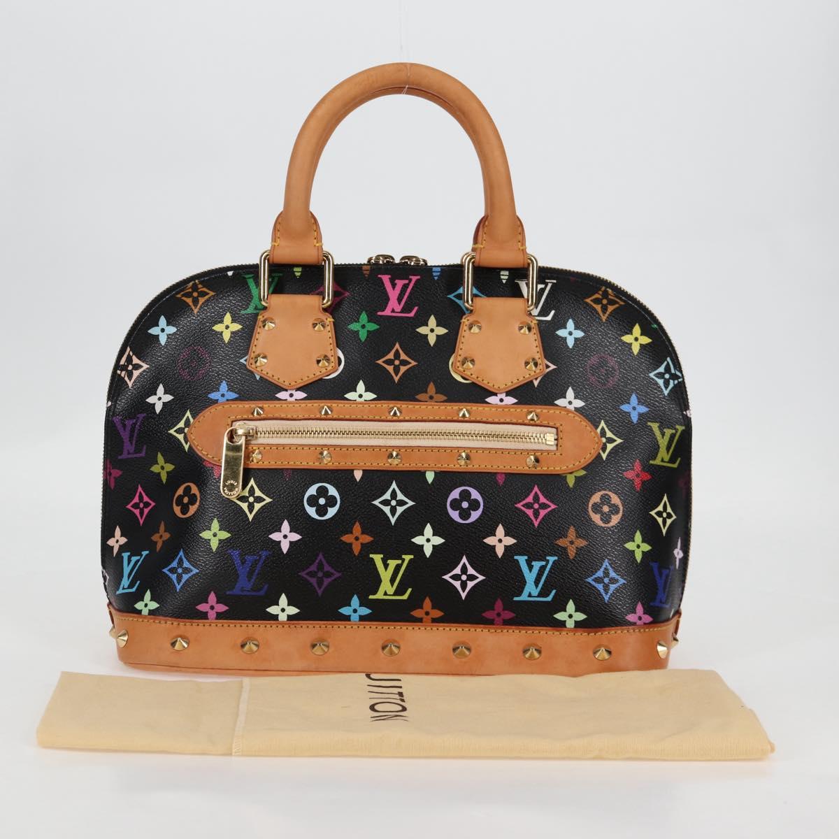 LOUIS VUITTON Monogram Multicolor Alma Hand Bag Black M92646 LV Auth yk19114A