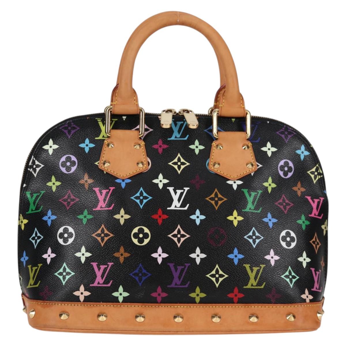 LOUIS VUITTON Monogram Multicolor Alma Hand Bag Black M92646 LV Auth yk19114A