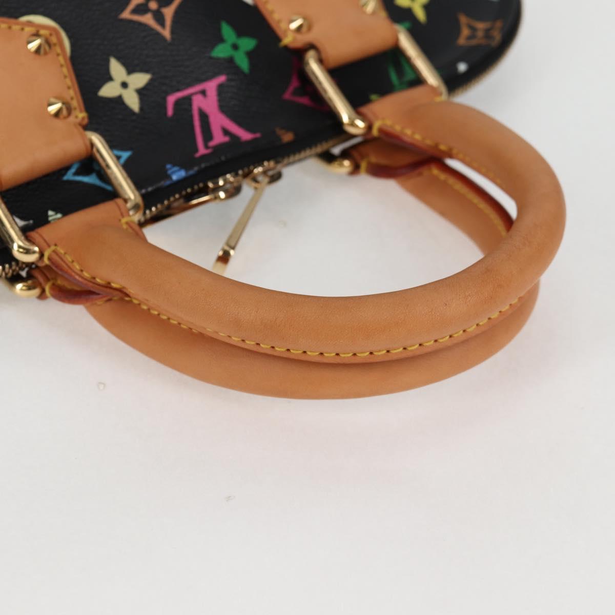 LOUIS VUITTON Monogram Multicolor Alma Hand Bag Black M92646 LV Auth yk19114A