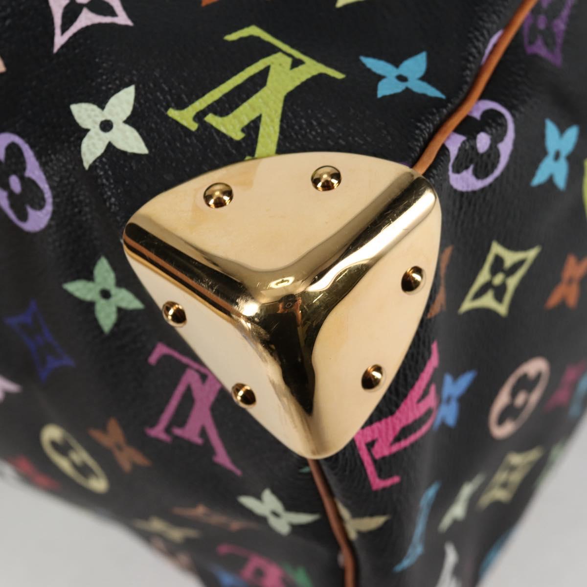 LOUIS VUITTON Monogram Multicolor Speedy 30 Hand Bag Black M92642 Auth yk19115V