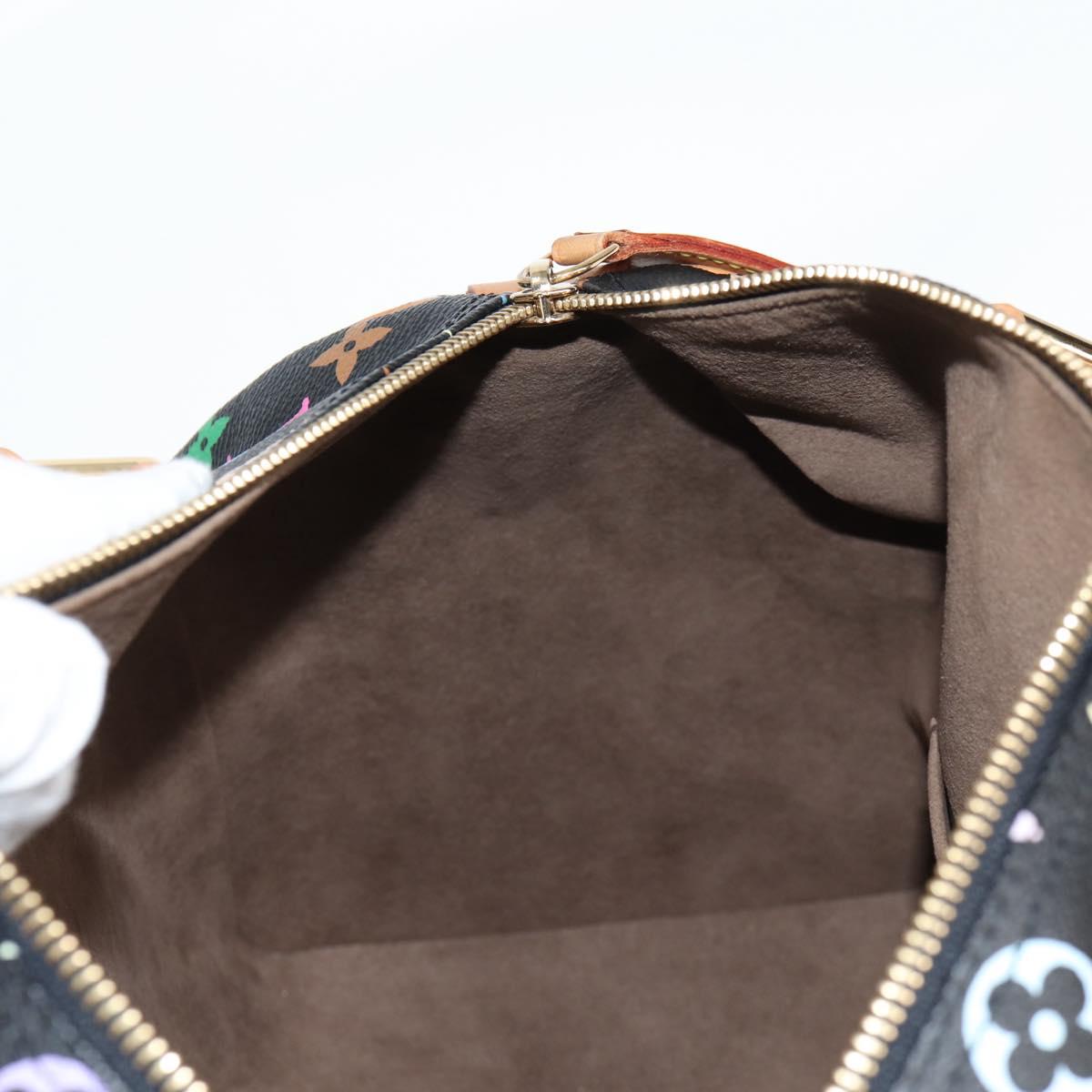 LOUIS VUITTON Monogram Multicolor Speedy 30 Hand Bag Black M92642 Auth yk19115V