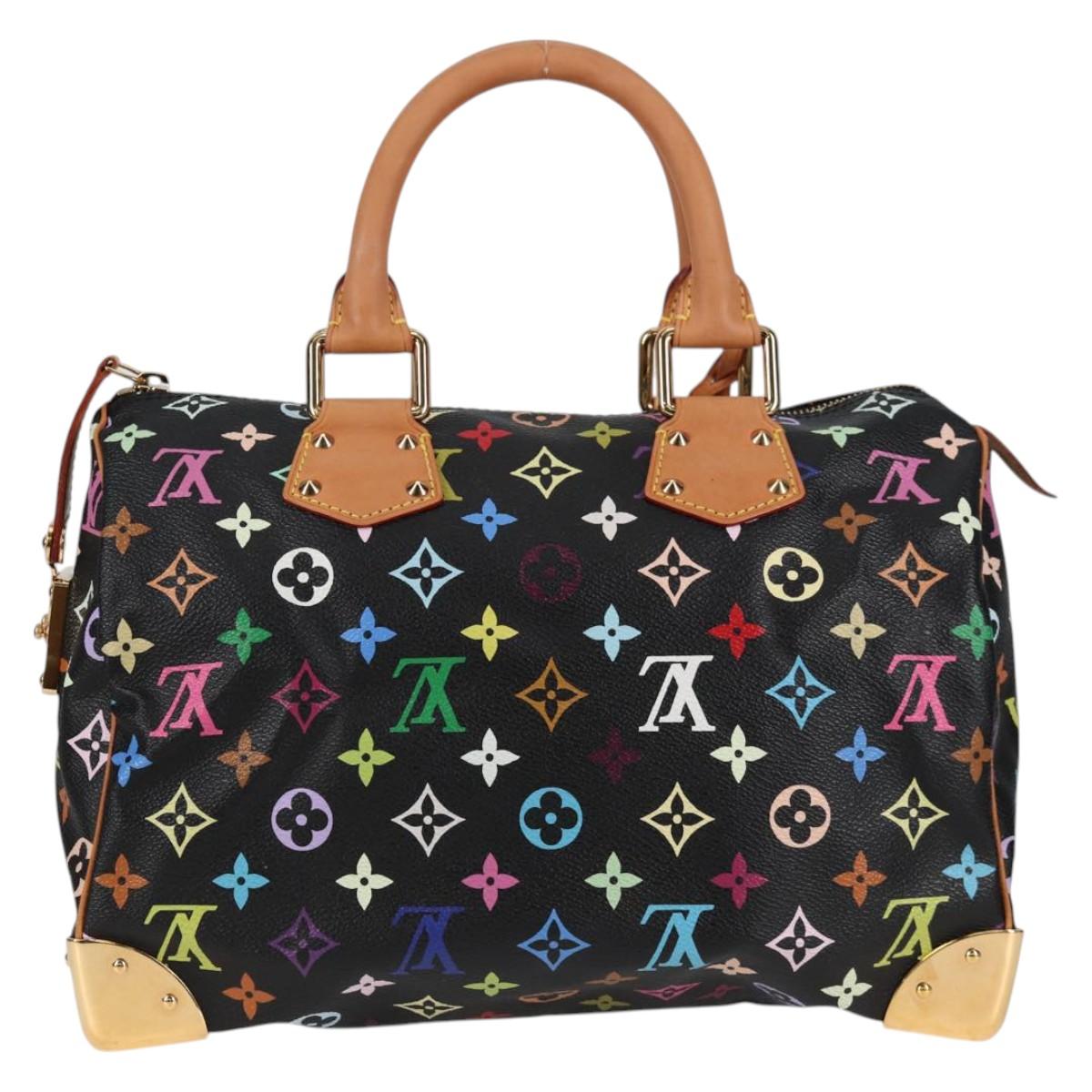 LOUIS VUITTON Monogram Multicolor Speedy 30 Hand Bag Black M92642 Auth yk19115A