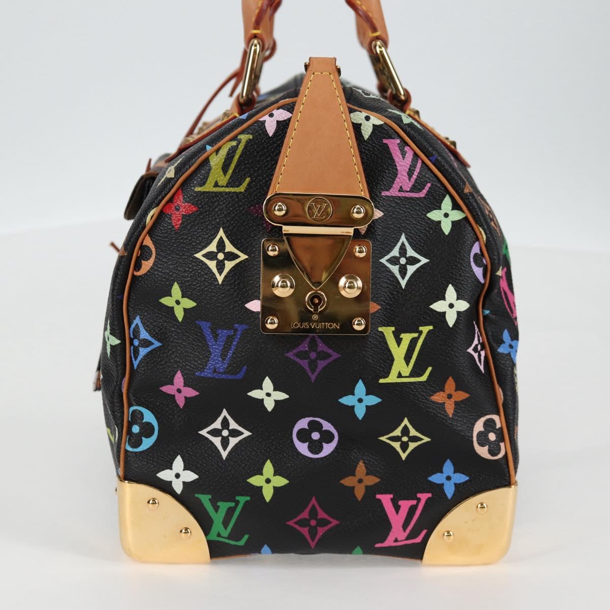 LOUIS VUITTON Monogram Multicolor Speedy 30 Hand Bag Black M92642 Auth yk19115A