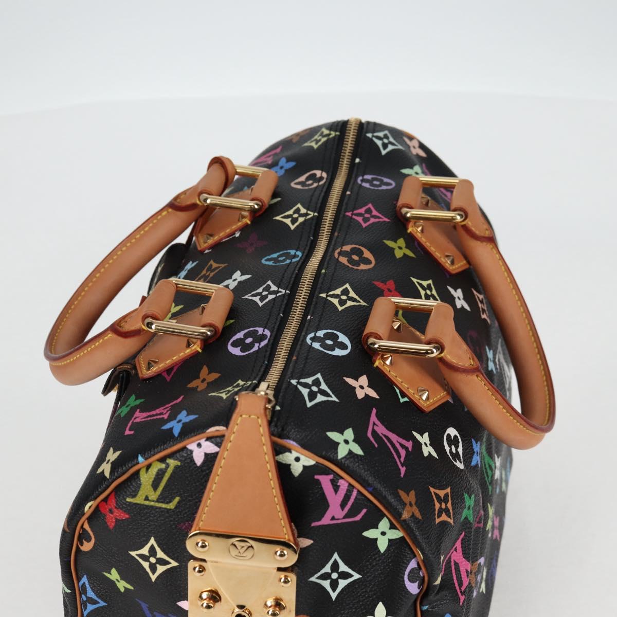 LOUIS VUITTON Monogram Multicolor Speedy 30 Hand Bag Black M92642 Auth yk19115A