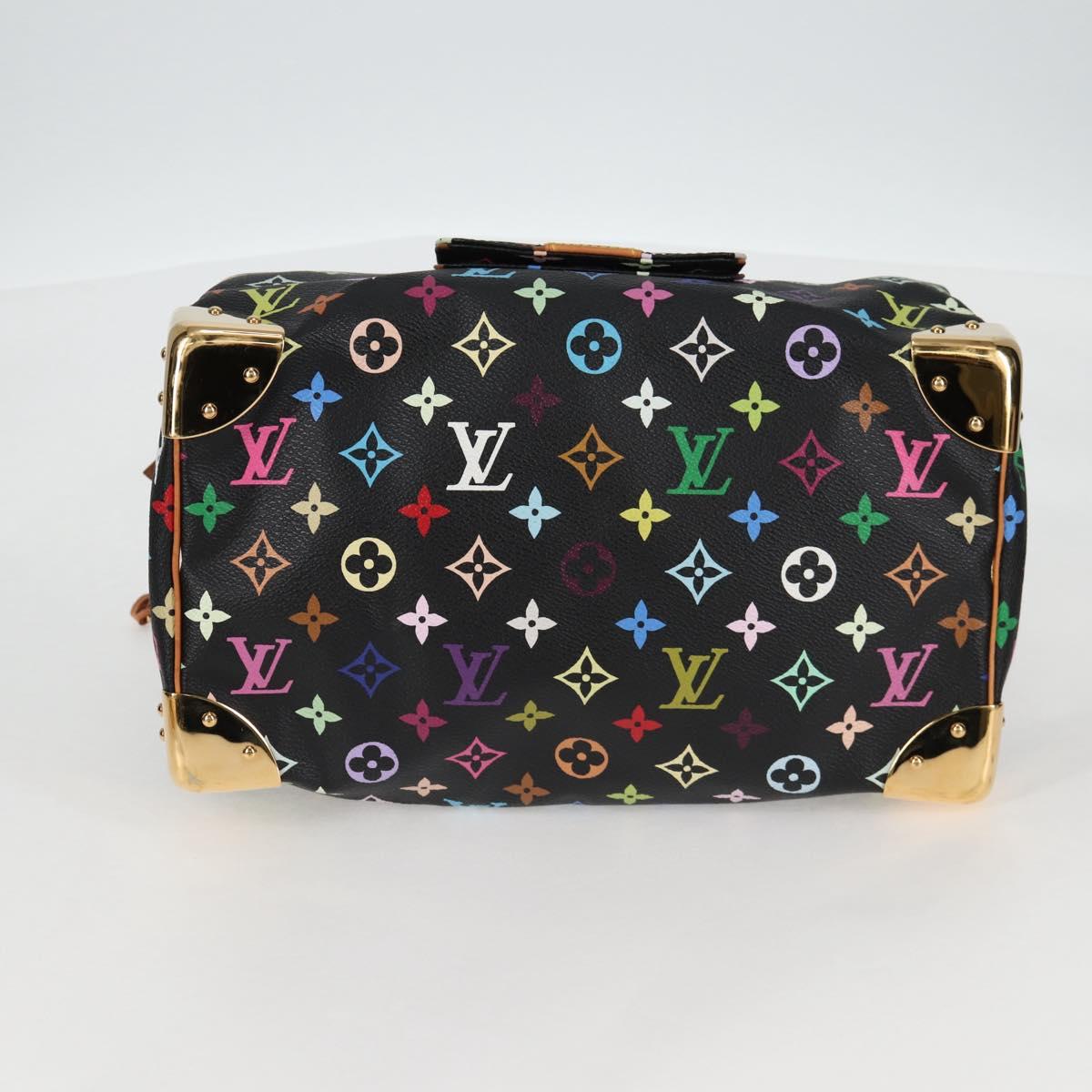 LOUIS VUITTON Monogram Multicolor Speedy 30 Hand Bag Black M92642 Auth yk19115V