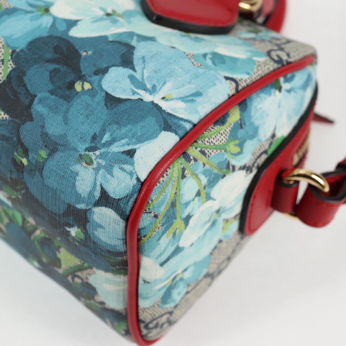 GUCCI GG Supreme Blooms Boston Bag PVC Outlet 2way Red Gold 546312 Auth yk19119A