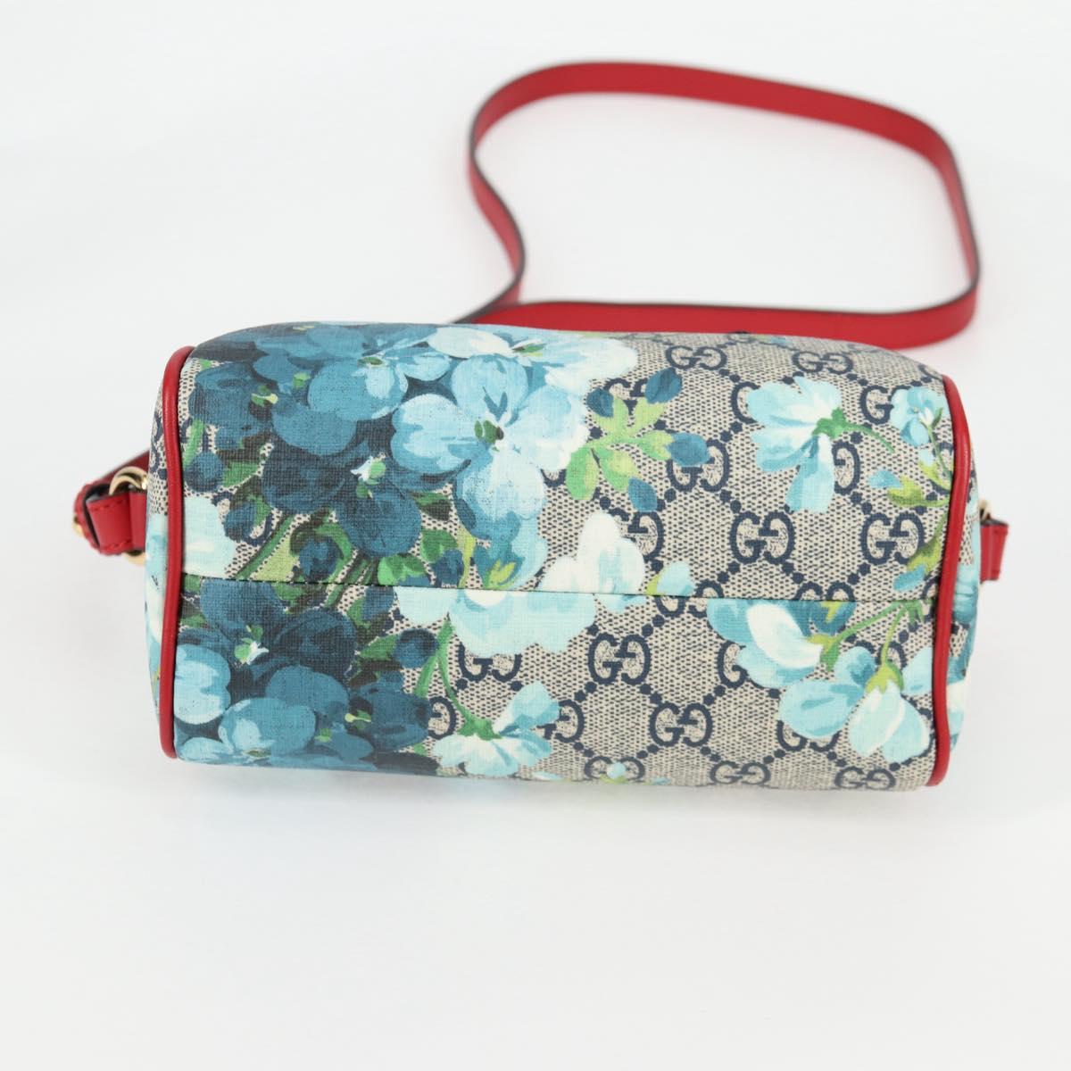 GUCCI GG Supreme Blooms Boston Bag PVC Outlet 2way Red Gold 546312 Auth yk19119A