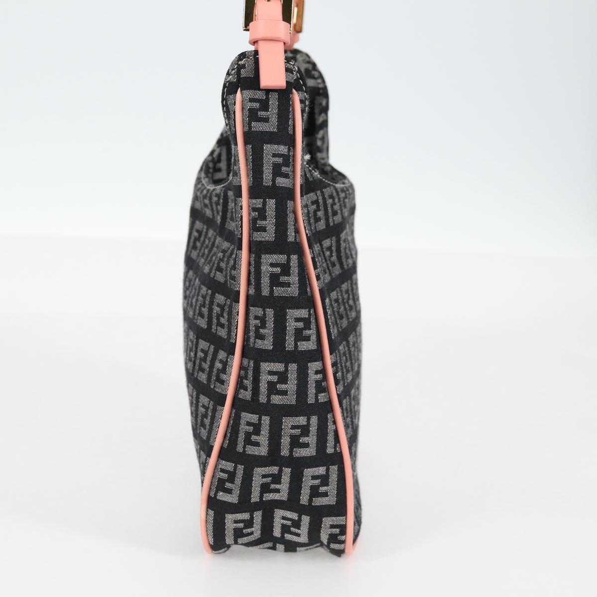 FENDI Zucchino Canvas Hand Bag Black Gold Auth yk19129A