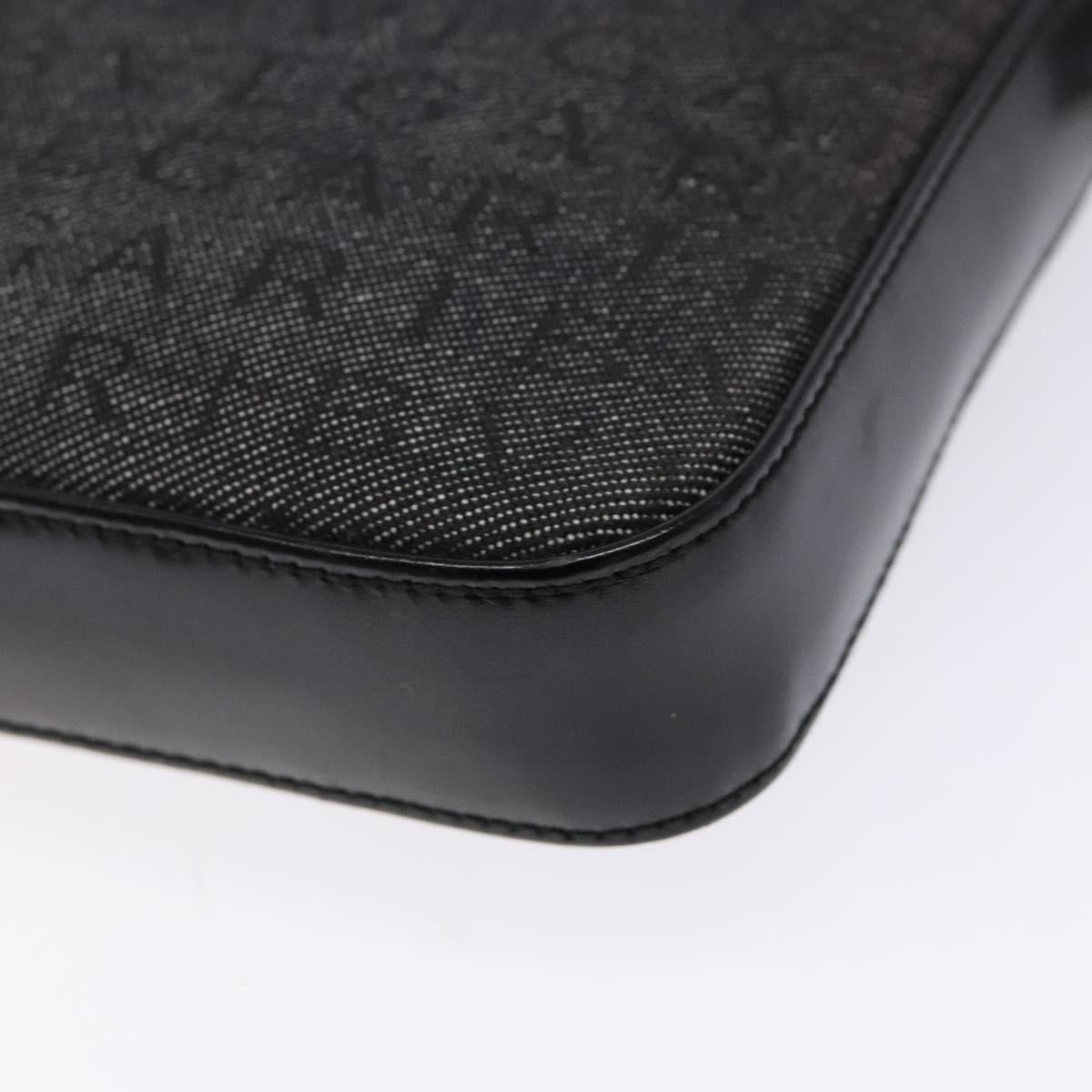 BVLGARI Logo Mania Shoulder Bag Canvas Black Silver Auth yk19146