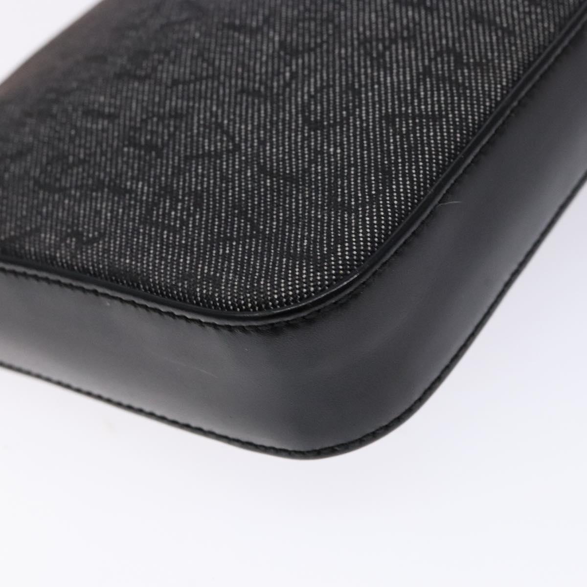 BVLGARI Logo Mania Shoulder Bag Canvas Black Silver Auth yk19146