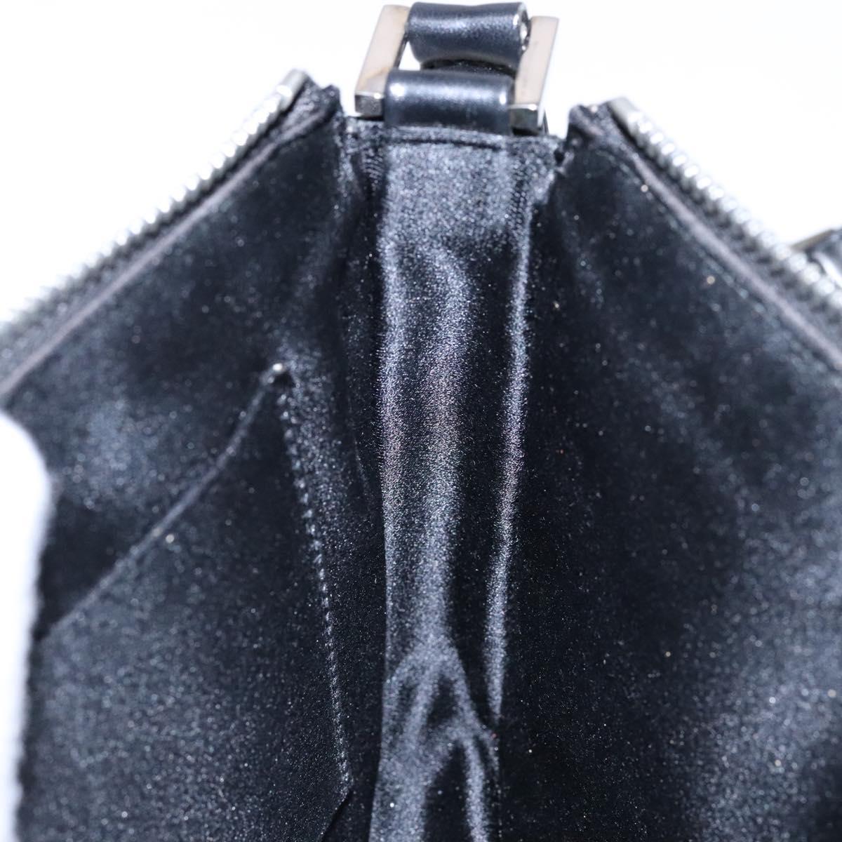 BVLGARI Logo Mania Shoulder Bag Canvas Black Silver Auth yk19146