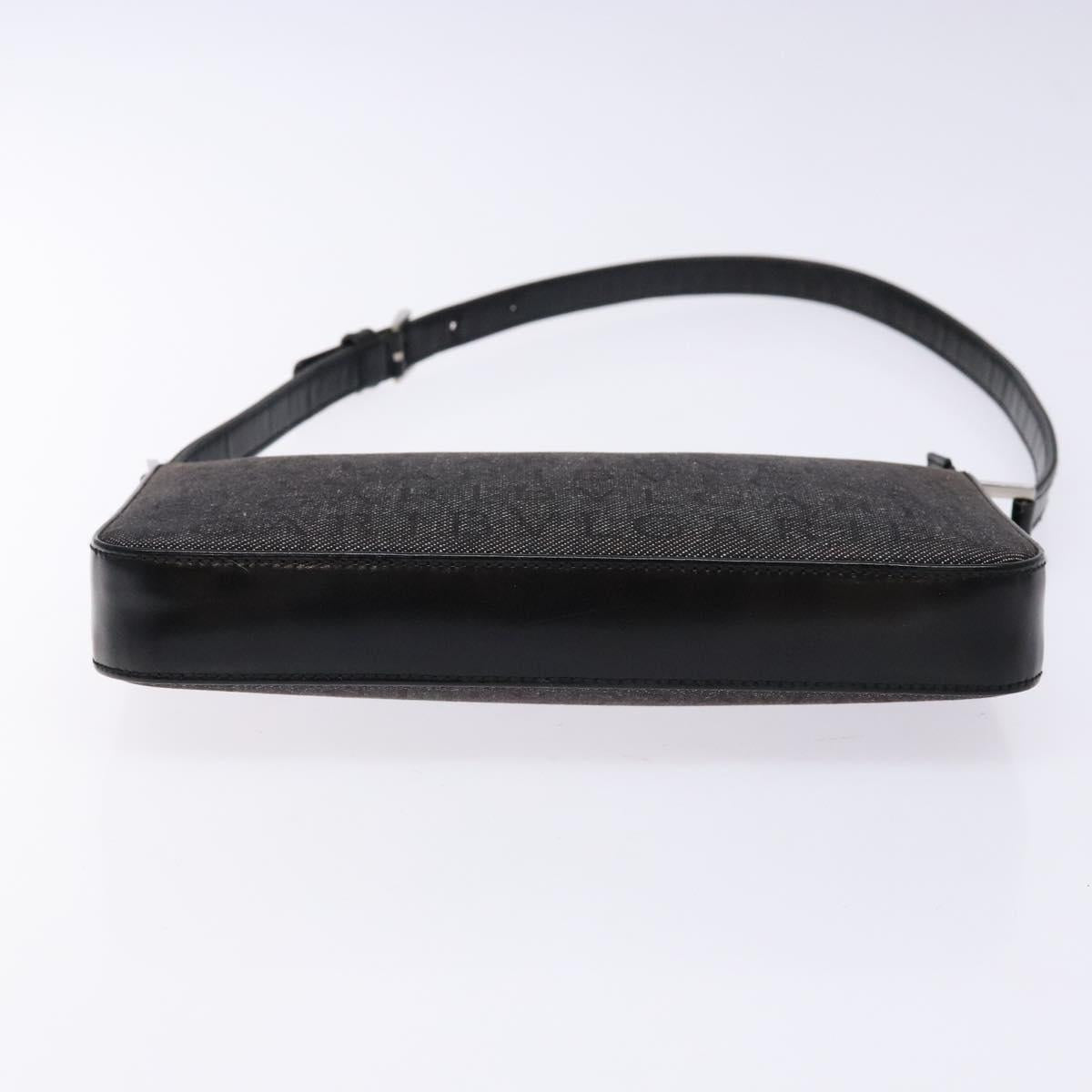 BVLGARI Logo Mania Shoulder Bag Canvas Black Silver Auth yk19146