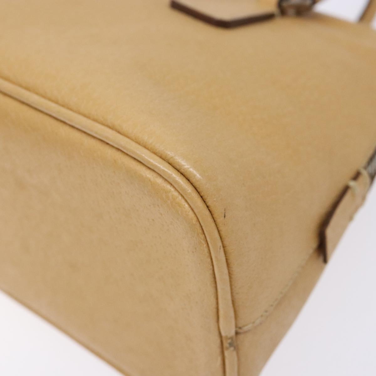 PRADA Hand Bag Leather Beige Auth yk19150