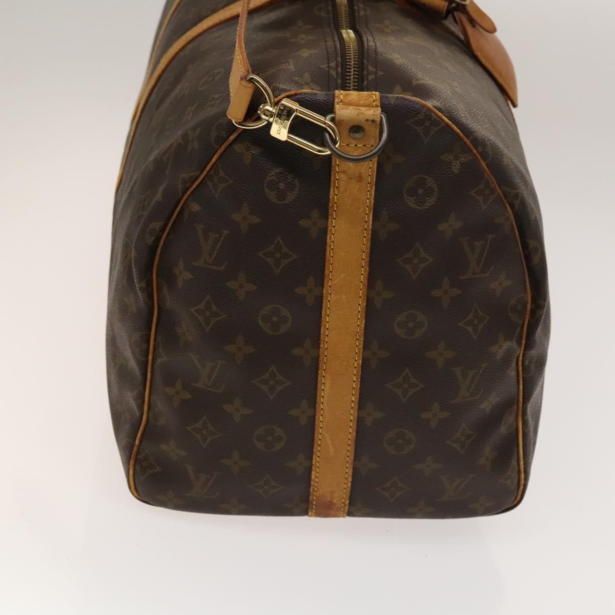 LOUIS VUITTON Monogram Keepall Bandouliere 55 Boston Bag M41414 LV Auth yk19151