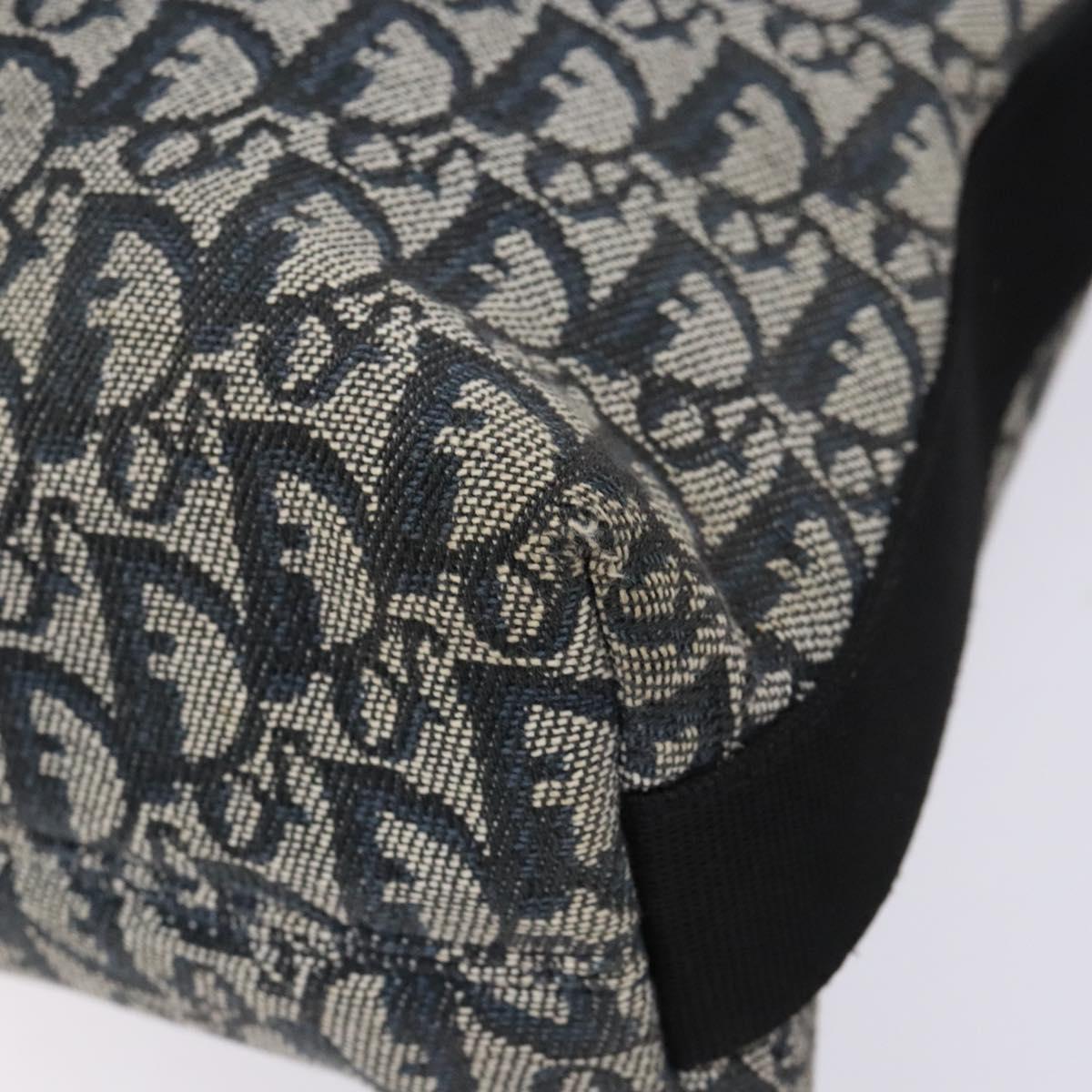 Christian Dior Trotter Canvas Shoulder Bag Navy Silver Auth yk19191