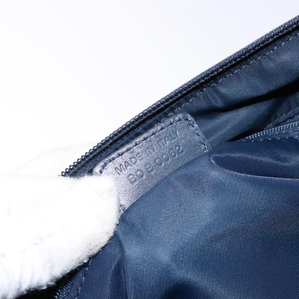 Christian Dior Trotter Canvas Shoulder Bag Navy Silver Auth yk19191