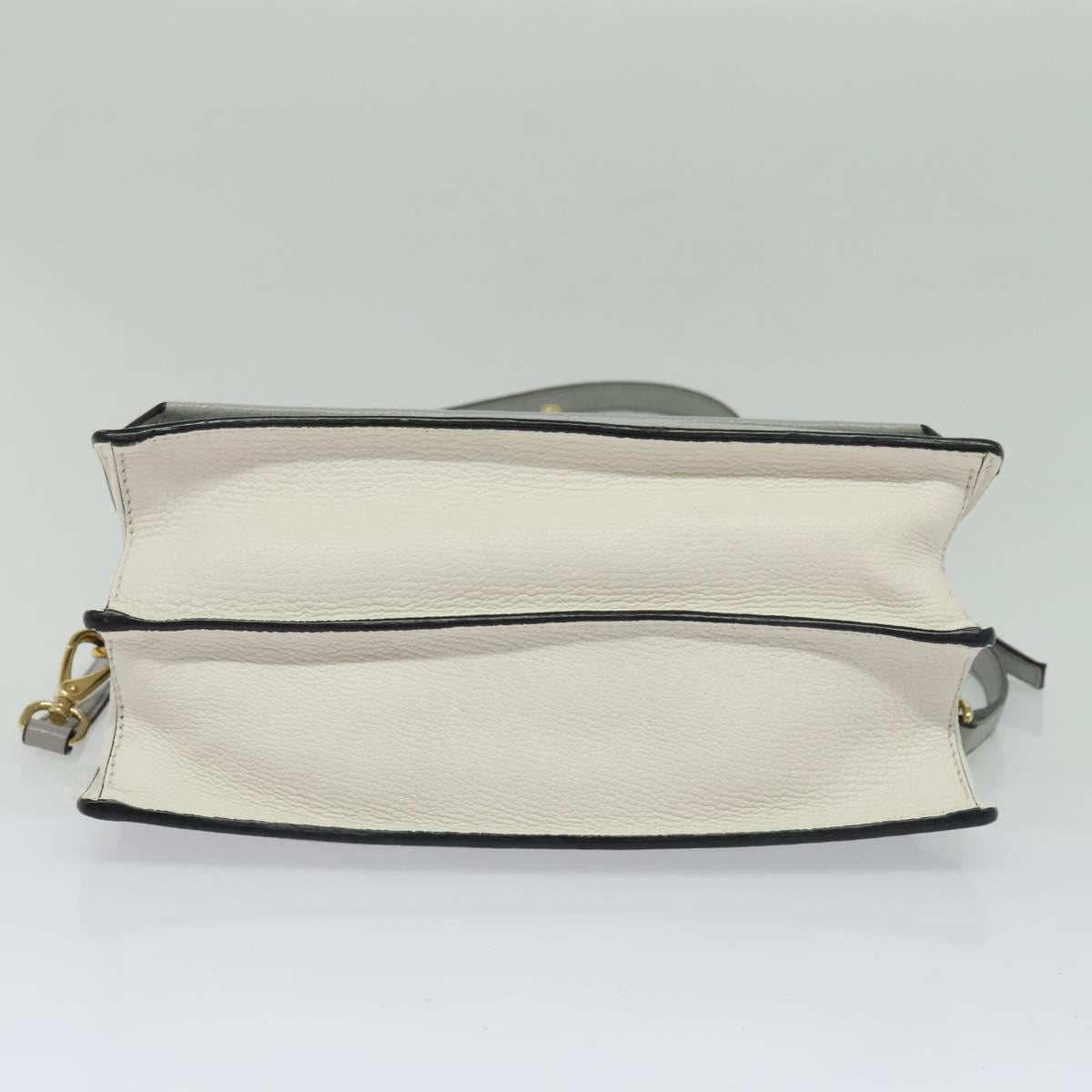 Miu Miu Hand Bag Leather 2way Gray Gold Auth yk19199V
