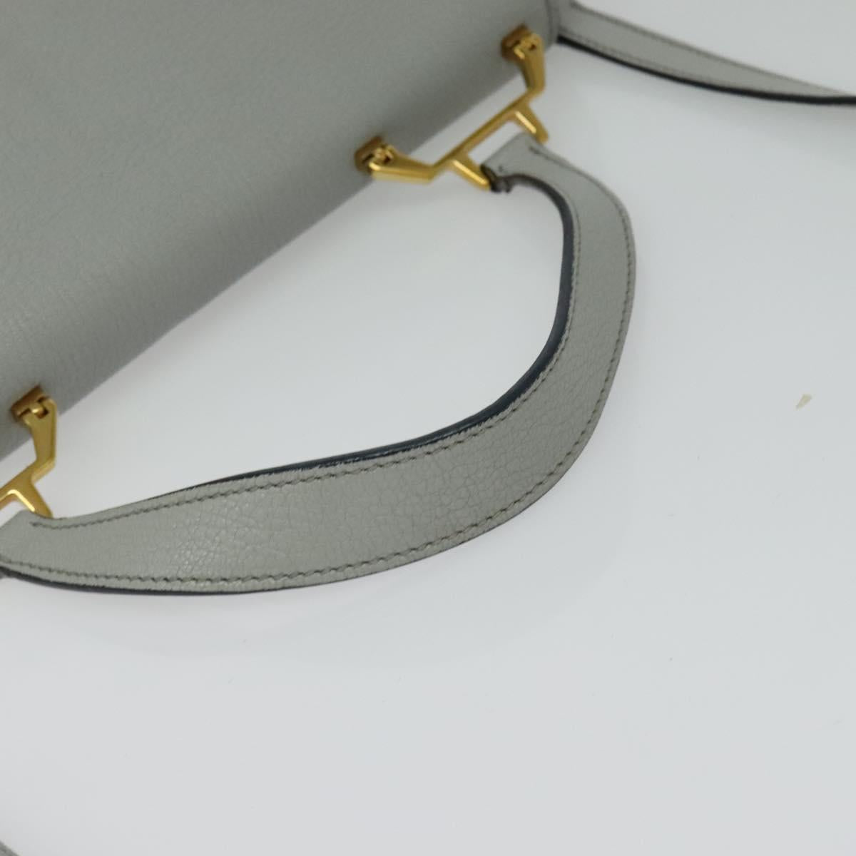 Miu Miu Hand Bag Leather 2way Gray Gold Auth yk19199V