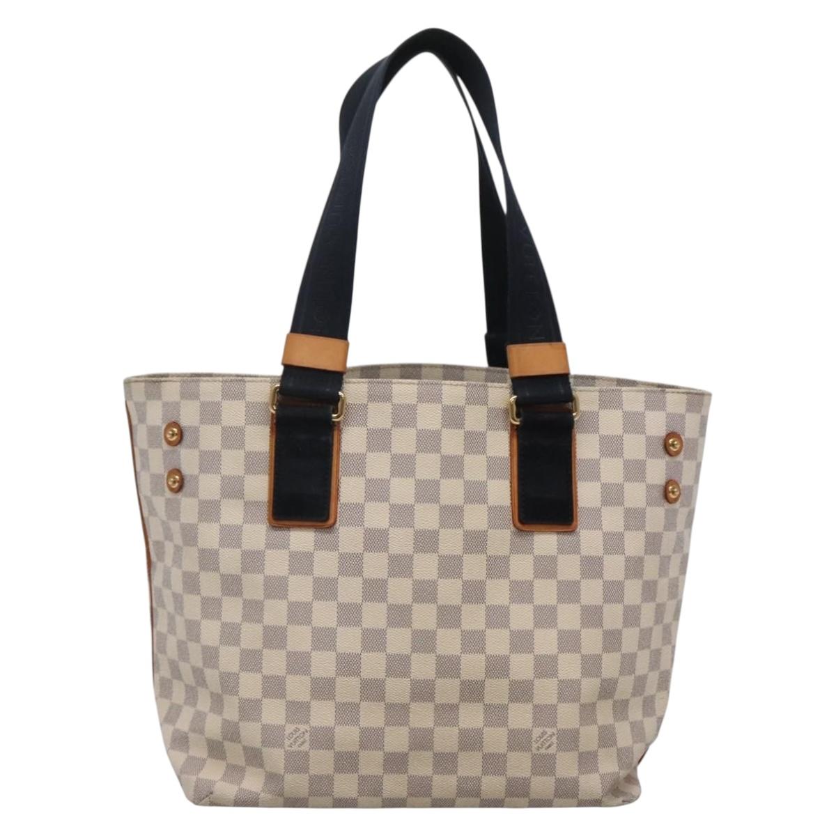 LOUIS VUITTON Damier Azur Plan Soleil Cabas PM Tote Bag N41179 LV Auth yk19203