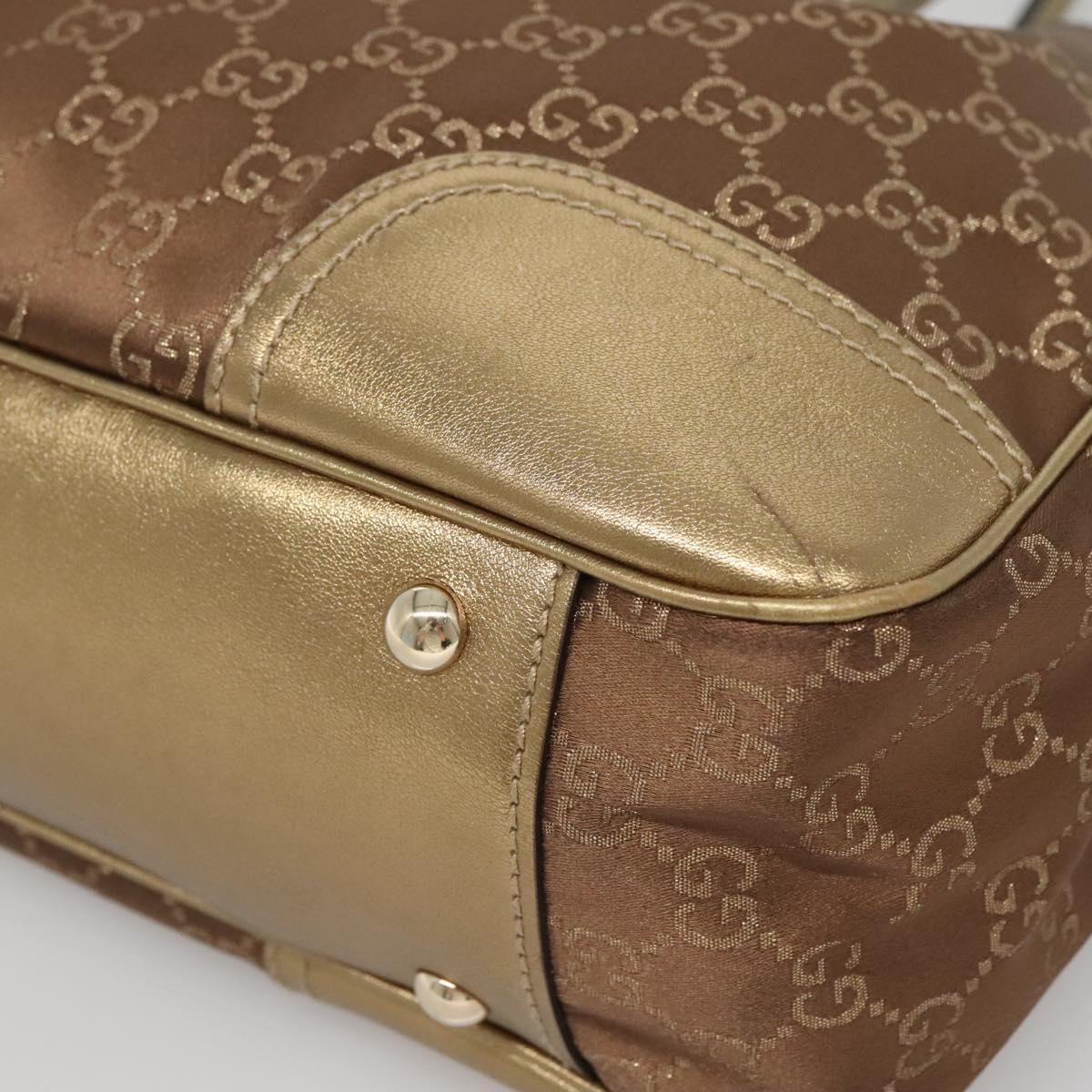 GUCCI GG Canvas Pretty Tote Bag Gold Tone 163805 Auth yk19243