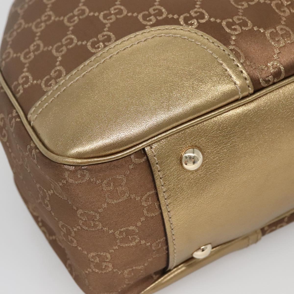 GUCCI GG Canvas Pretty Tote Bag Gold Tone 163805 Auth yk19243