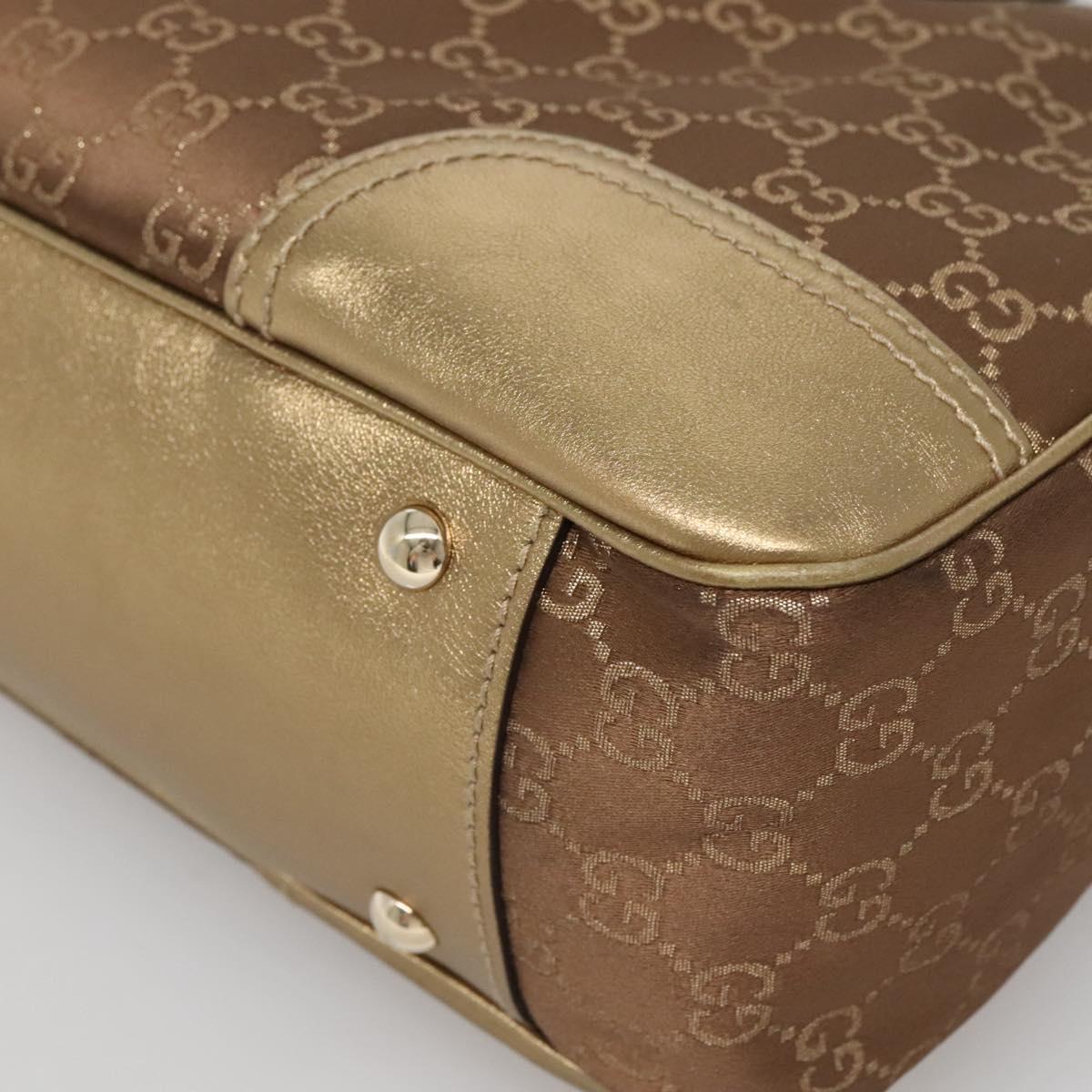 GUCCI GG Canvas Pretty Tote Bag Gold Tone 163805 Auth yk19243