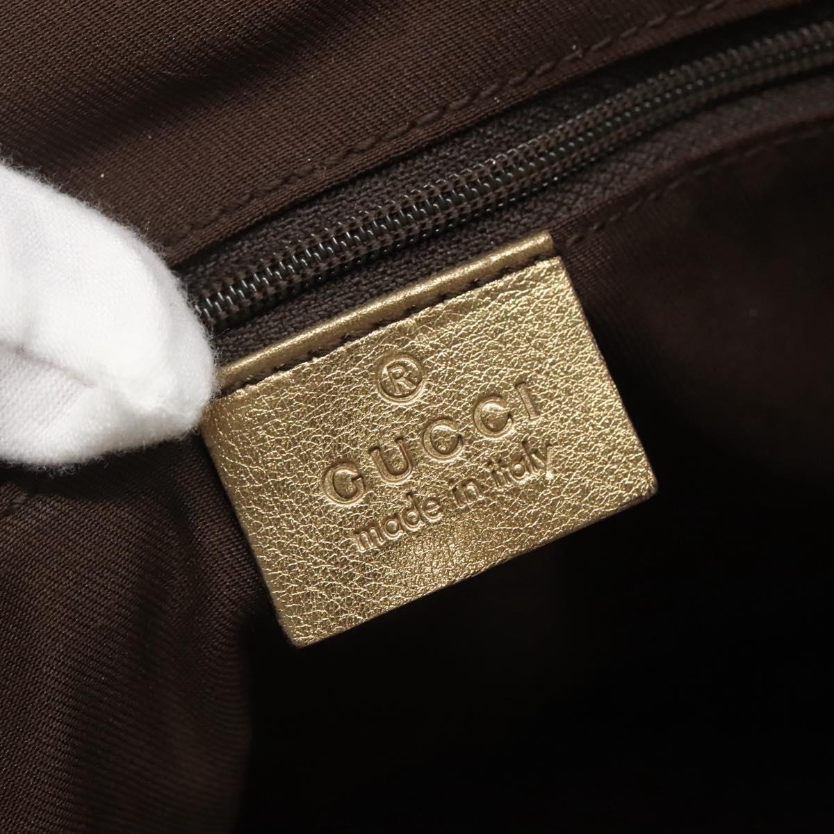 GUCCI GG Canvas Pretty Tote Bag Gold Tone 163805 Auth yk19243
