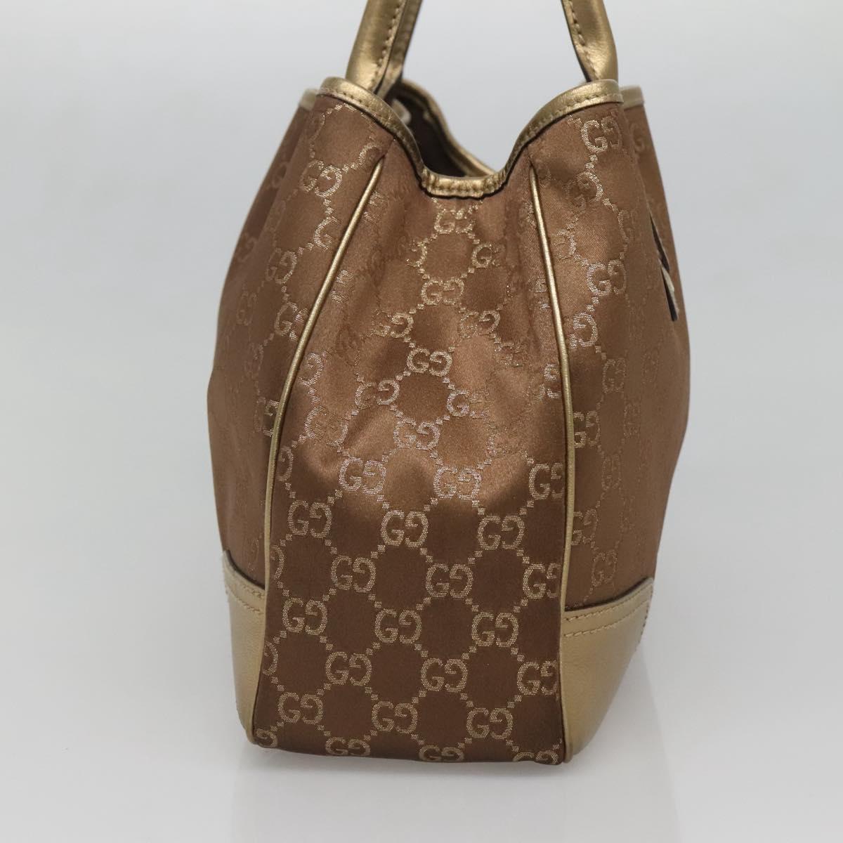 GUCCI GG Canvas Pretty Tote Bag Gold Tone 163805 Auth yk19243