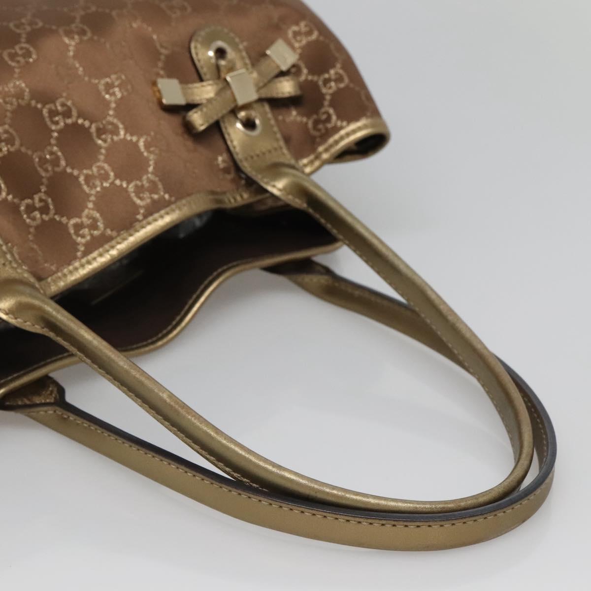 GUCCI GG Canvas Pretty Tote Bag Gold Tone 163805 Auth yk19243