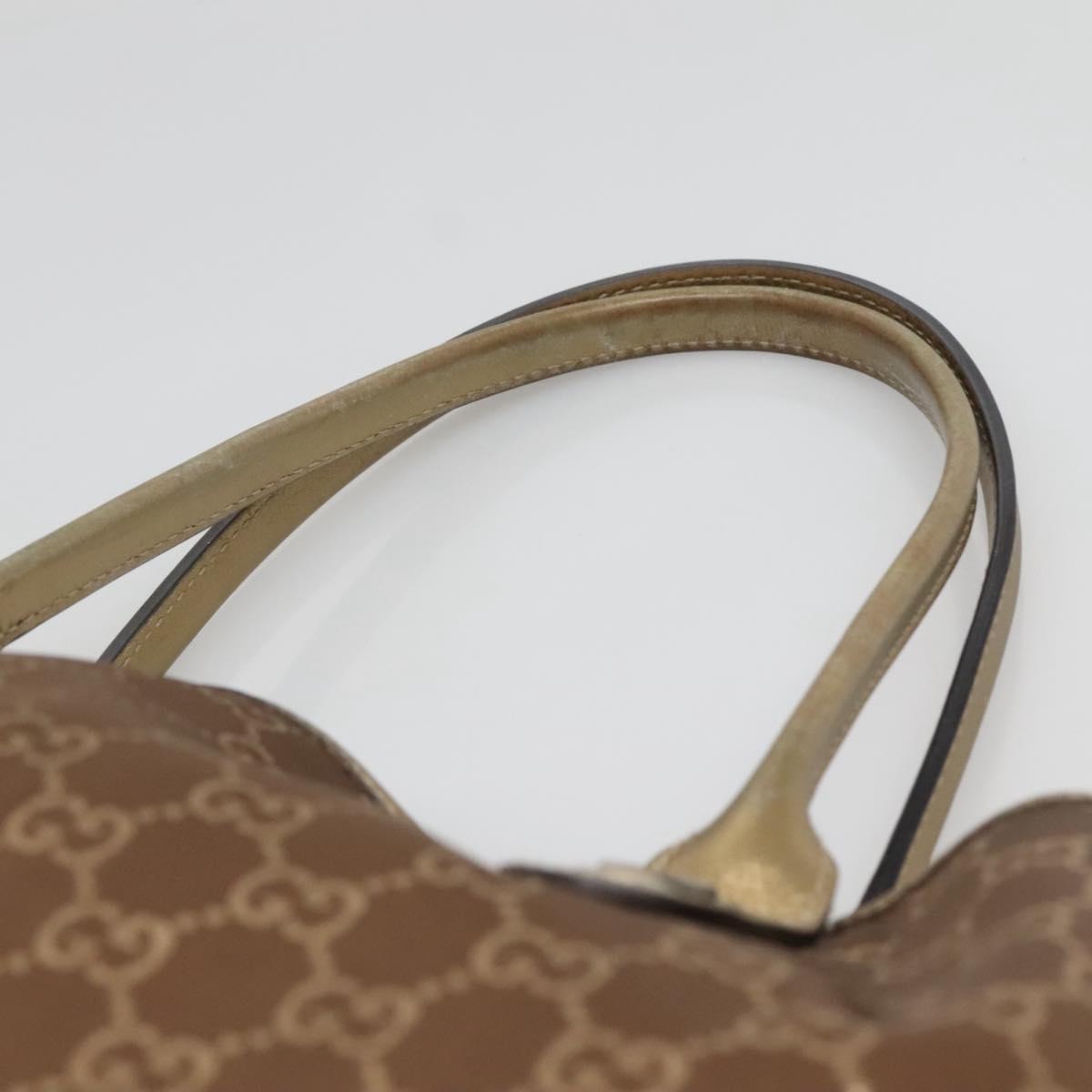 GUCCI GG Canvas Pretty Tote Bag Gold Tone 163805 Auth yk19243