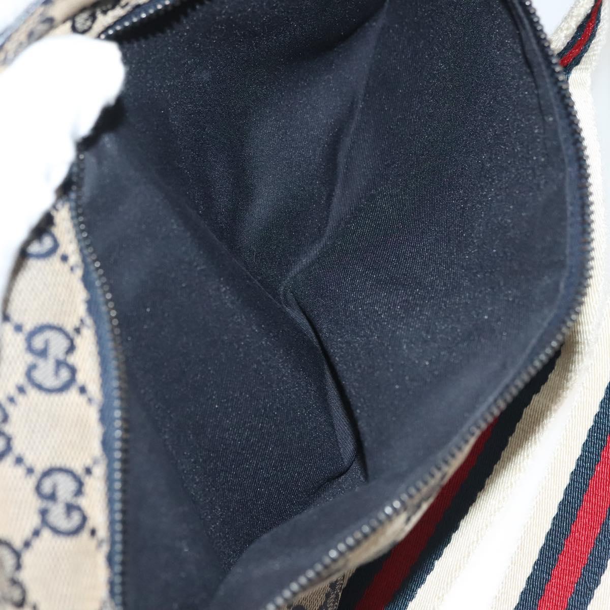 GUCCI GG Canvas Sherry Line Waist bag Red Navy 28566 Auth yk19246