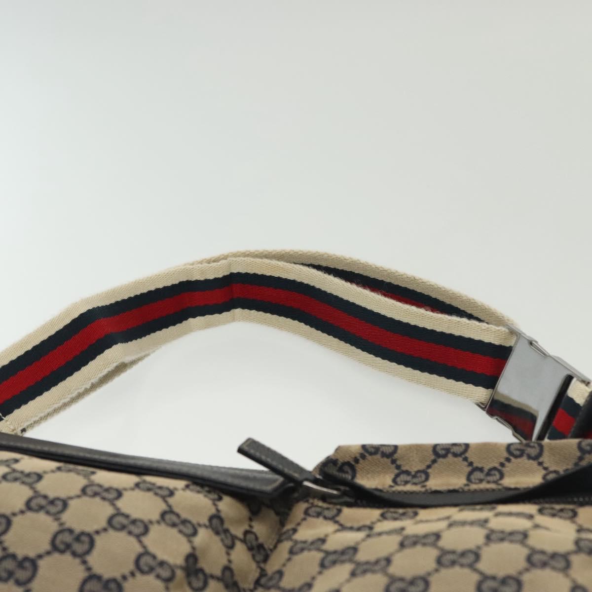 GUCCI GG Canvas Sherry Line Waist bag Red Navy 28566 Auth yk19246