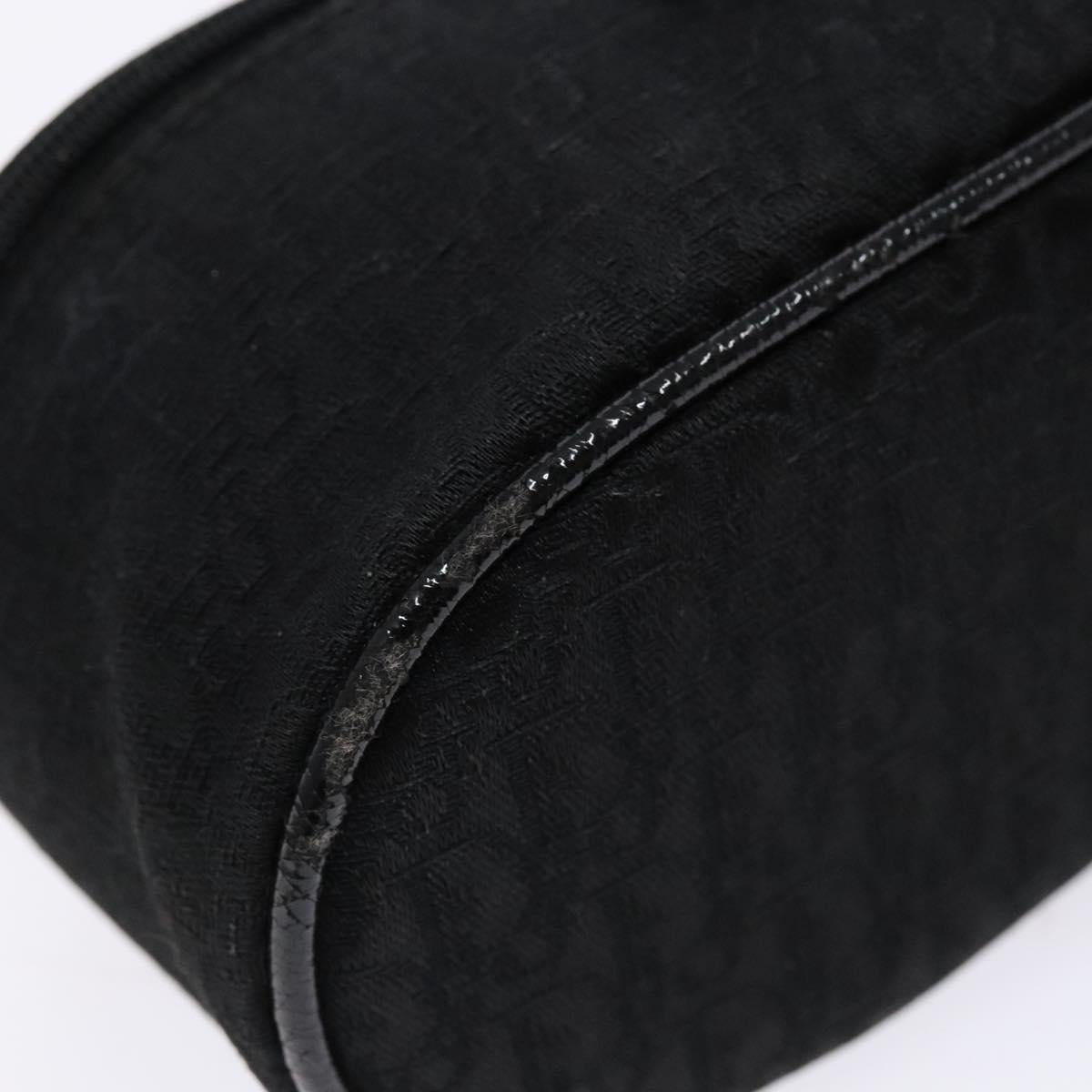 Christian Dior Trotter Canvas Vanity Pouch Black Silver Auth yk19248