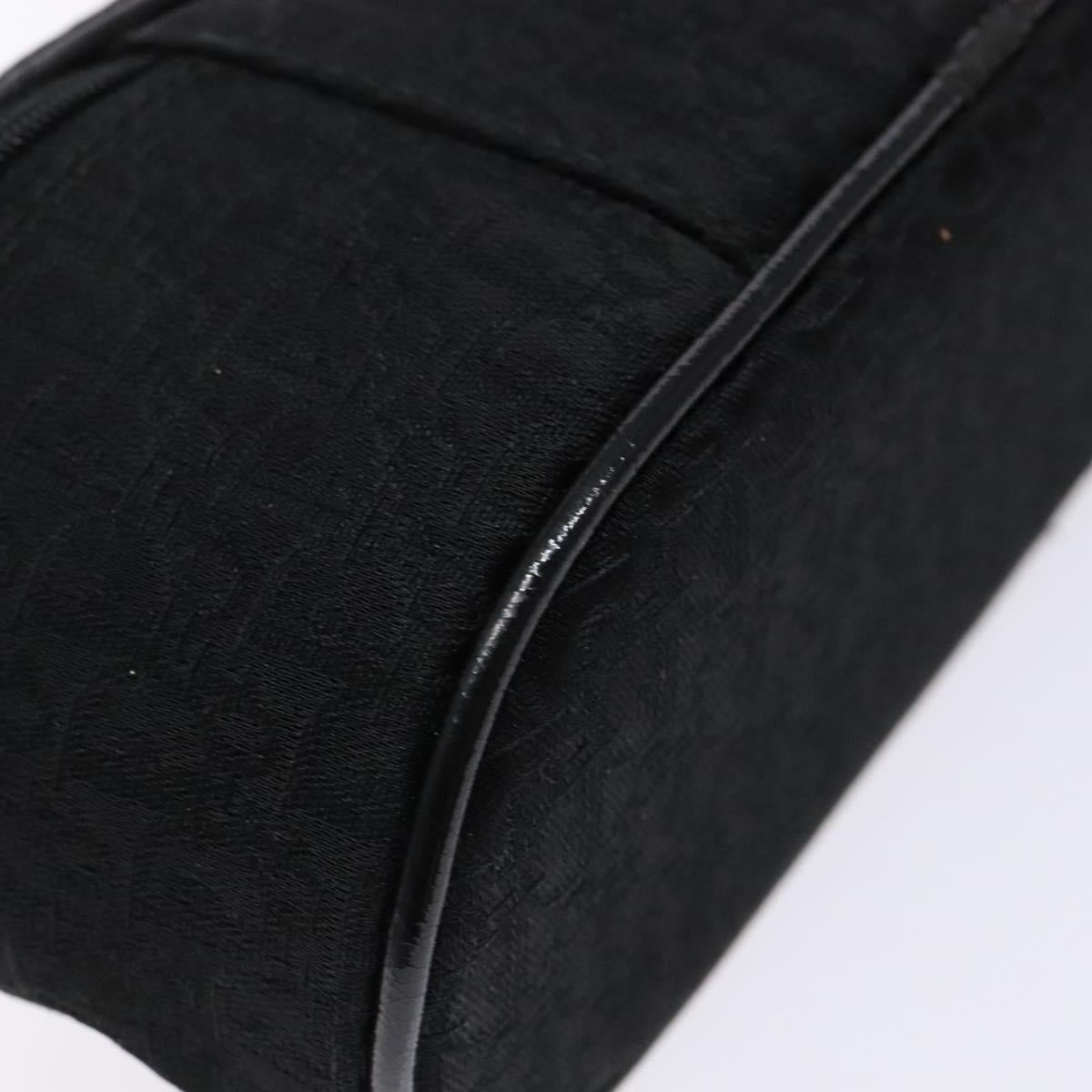 Christian Dior Trotter Canvas Vanity Pouch Black Silver Auth yk19248