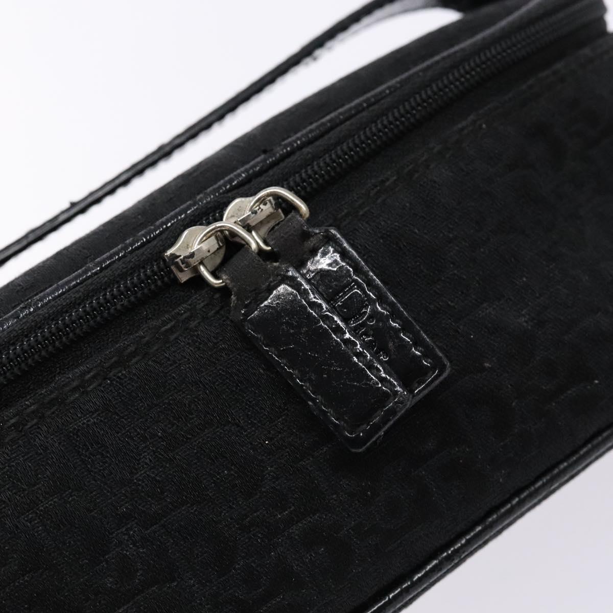 Christian Dior Trotter Canvas Vanity Pouch Black Silver Auth yk19248