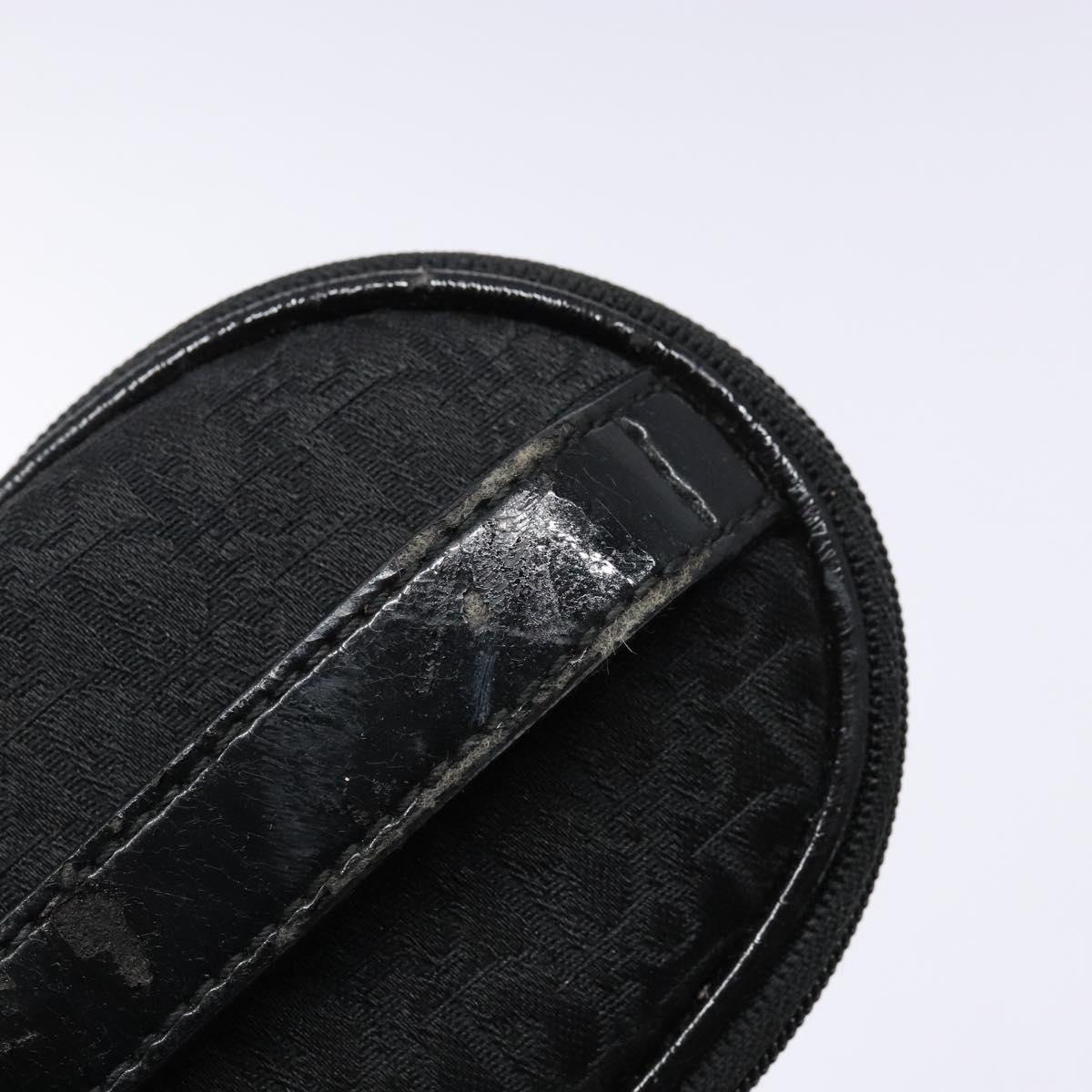 Christian Dior Trotter Canvas Vanity Pouch Black Silver Auth yk19248