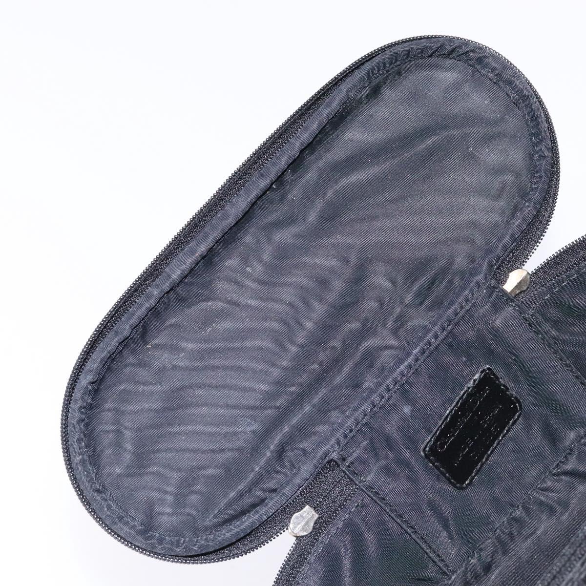 Christian Dior Trotter Canvas Vanity Pouch Black Silver Auth yk19248