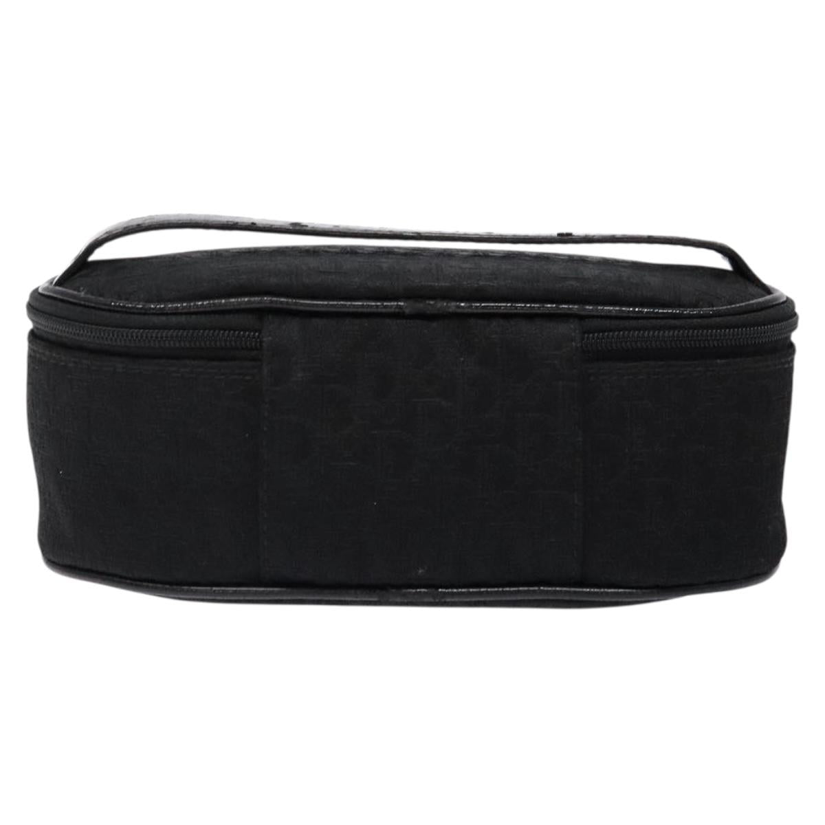 Christian Dior Trotter Canvas Vanity Pouch Black Silver Auth yk19248